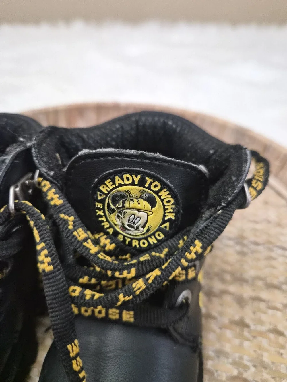 Vintage Baby Mickey For Kids Black Ankle Booties Shoes Size 5, Mickey Mouse